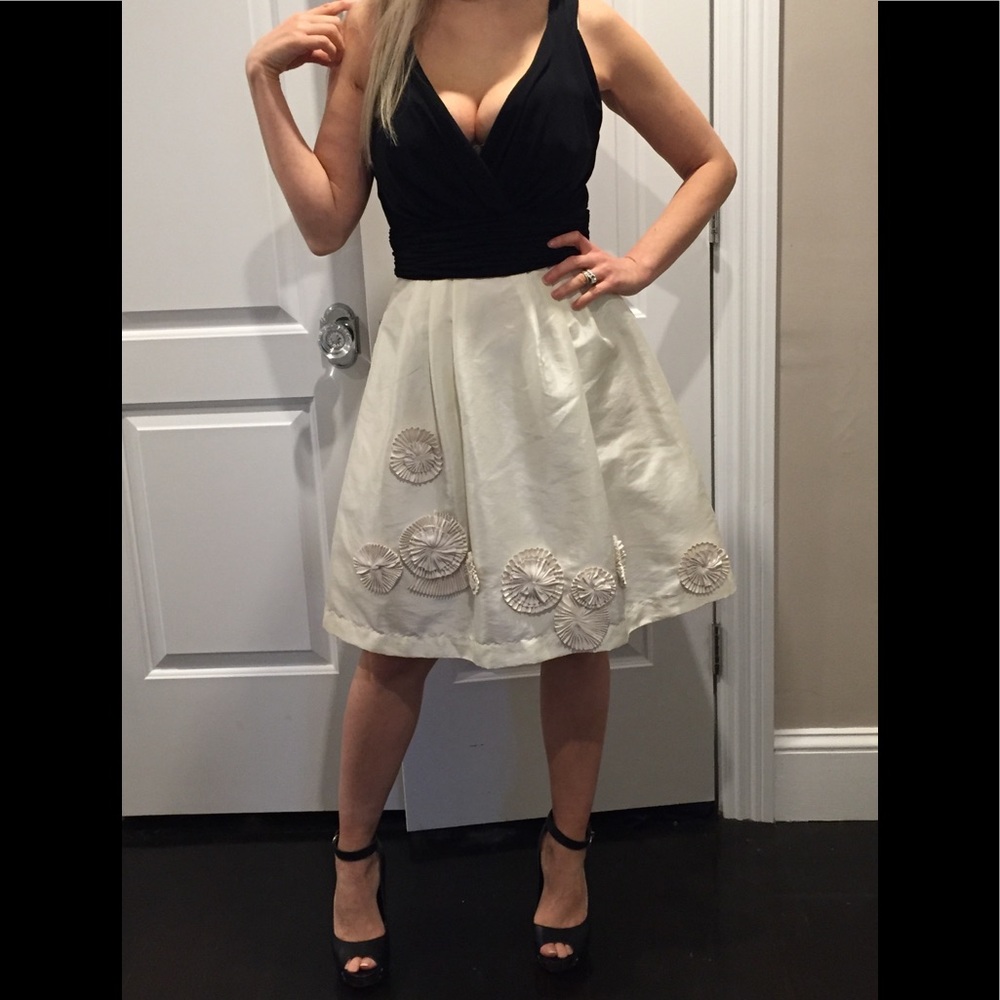 Max and Cleo black and beige romantic dress size 4 - Picture 2 of 8